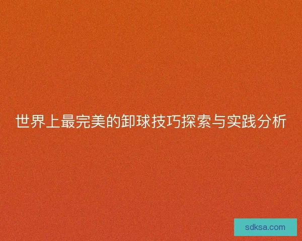世界上最完美的卸球技巧探索与实践分析